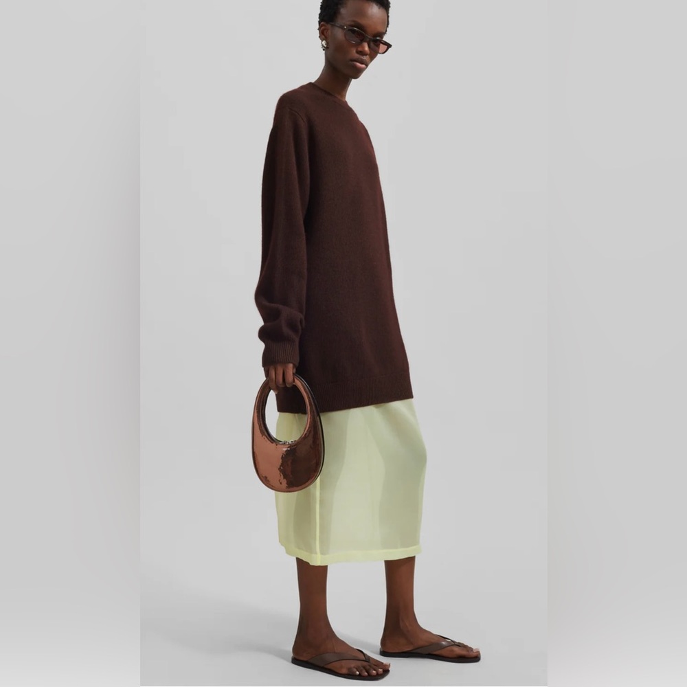 The Frankie Shop Pale Lime Sheer Pencil Skirt - Picture 2 of 7